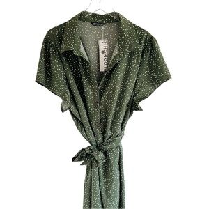 BloomChic Olive Polka Dot Dress